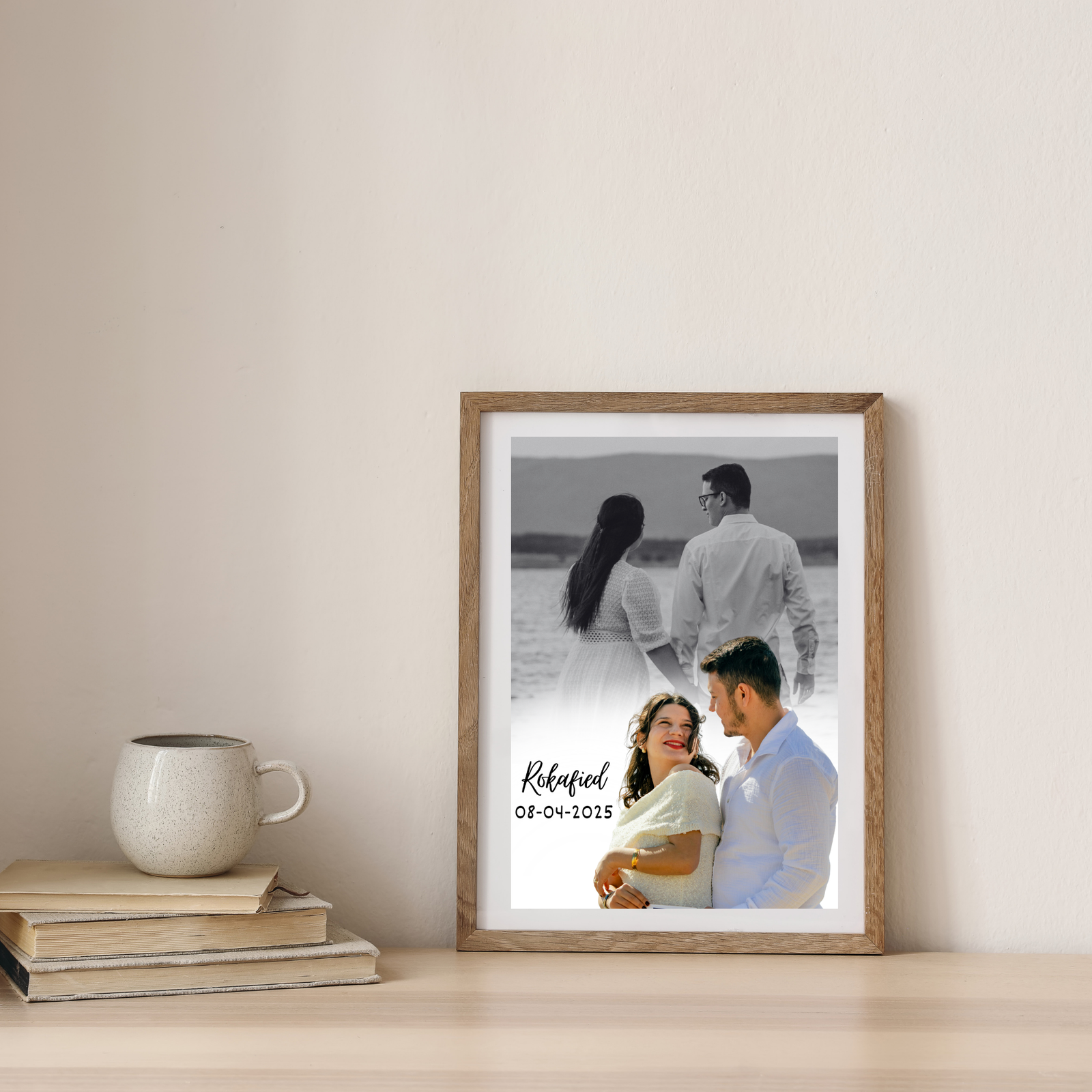 Grabwide Personalized Couple Photo Frame with Dual Photo Design