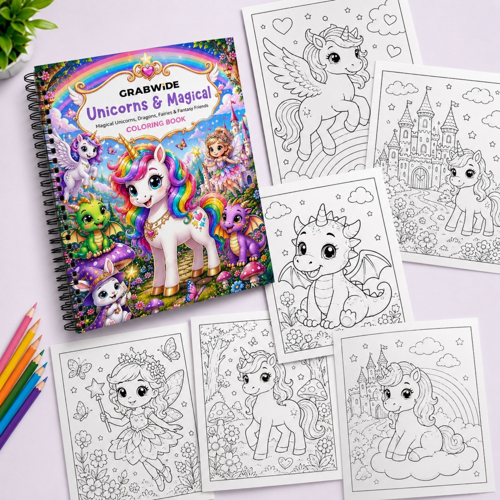 Unicorns & Magical Coloring Book - Fun Coloring Pages