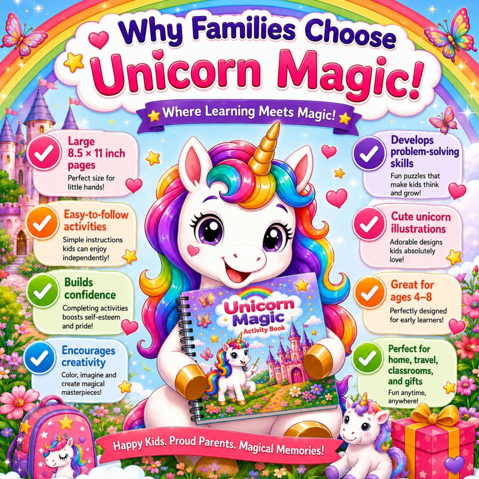 Unicorn Magic Activity Book for Kids Ages 4–12