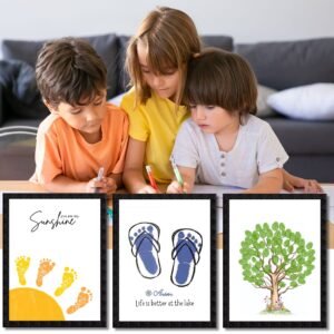 DIY Handprint Footprint Keepsake Photo Frame – Pack of 3 | Baby & Kids Gift