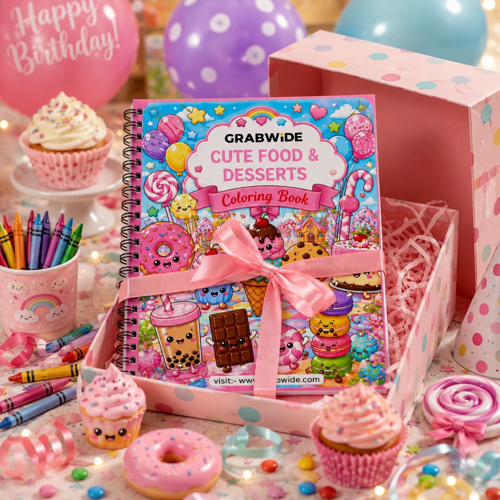 Cute Food & Desserts Coloring Book - Fun Coloring Pages