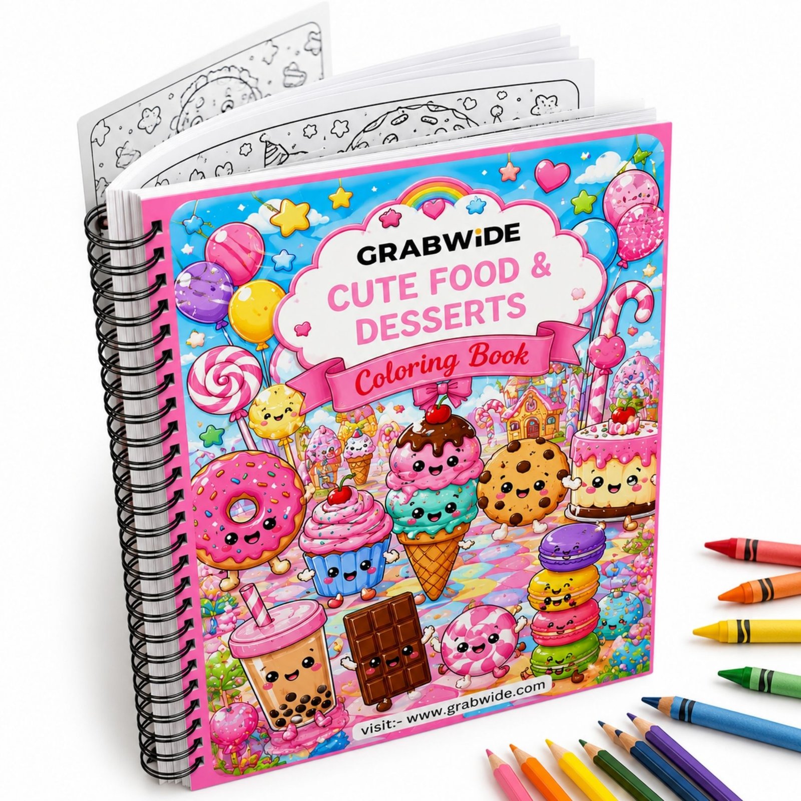 Cute Food & Desserts Coloring Book - Fun Coloring Pages