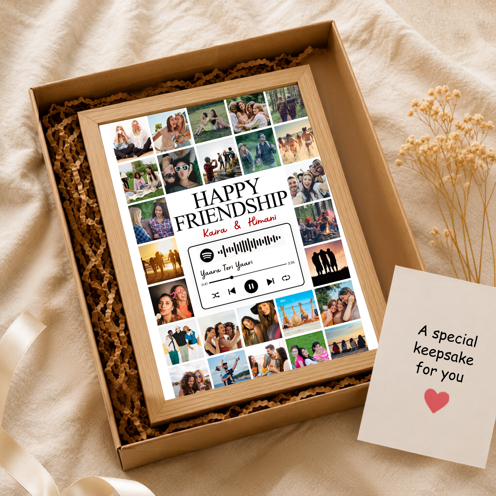 Grabwide Personalized Spotify Friendship Day Photo Frame Scan to Play Song