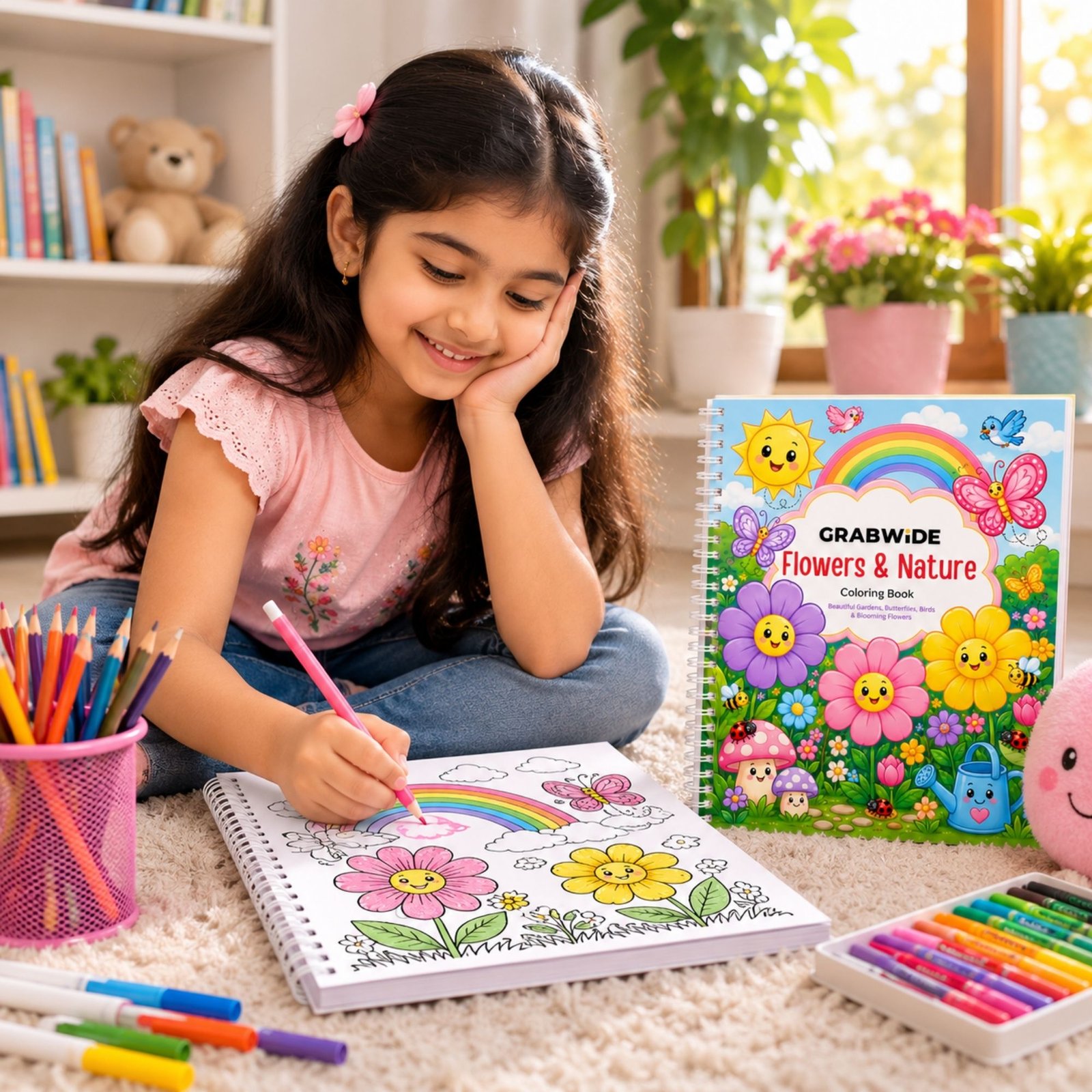 Flowers & Nature Coloring Book - Fun Coloring Pages