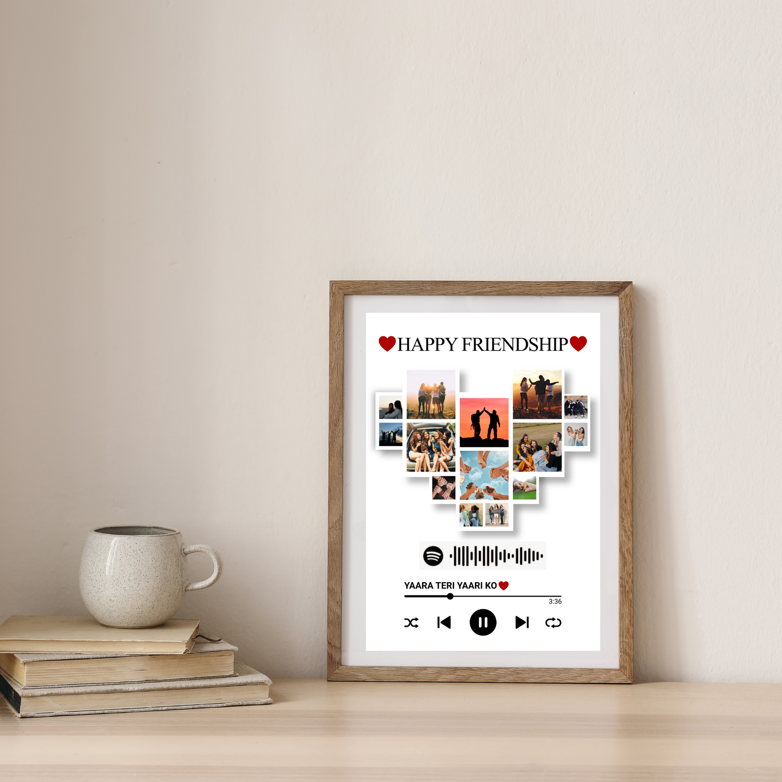 Grabwide Personalized Spotify Friendship Photo Frame with Scannable Spotify Song