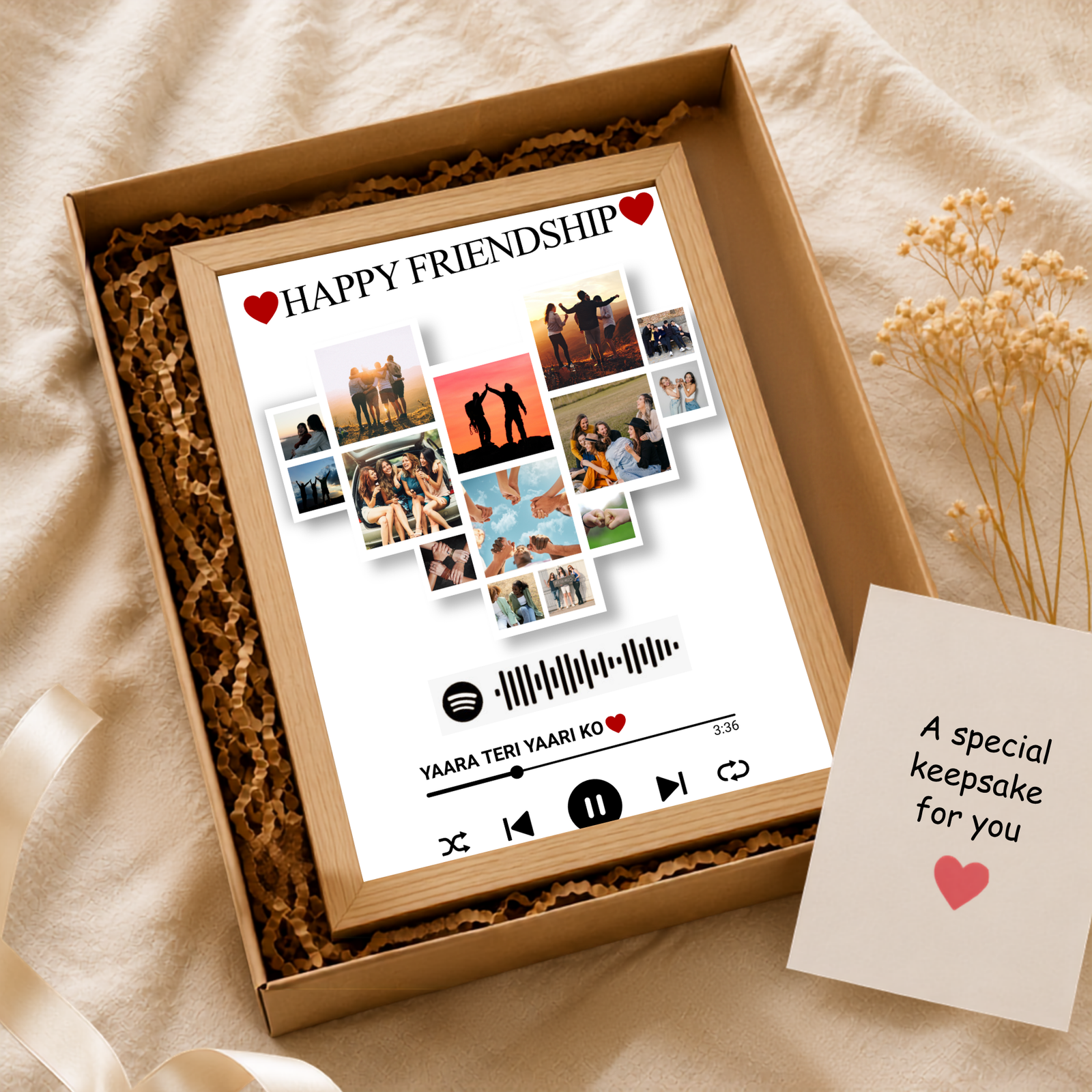 Grabwide Personalized Spotify Friendship Photo Frame with Scannable Spotify Song