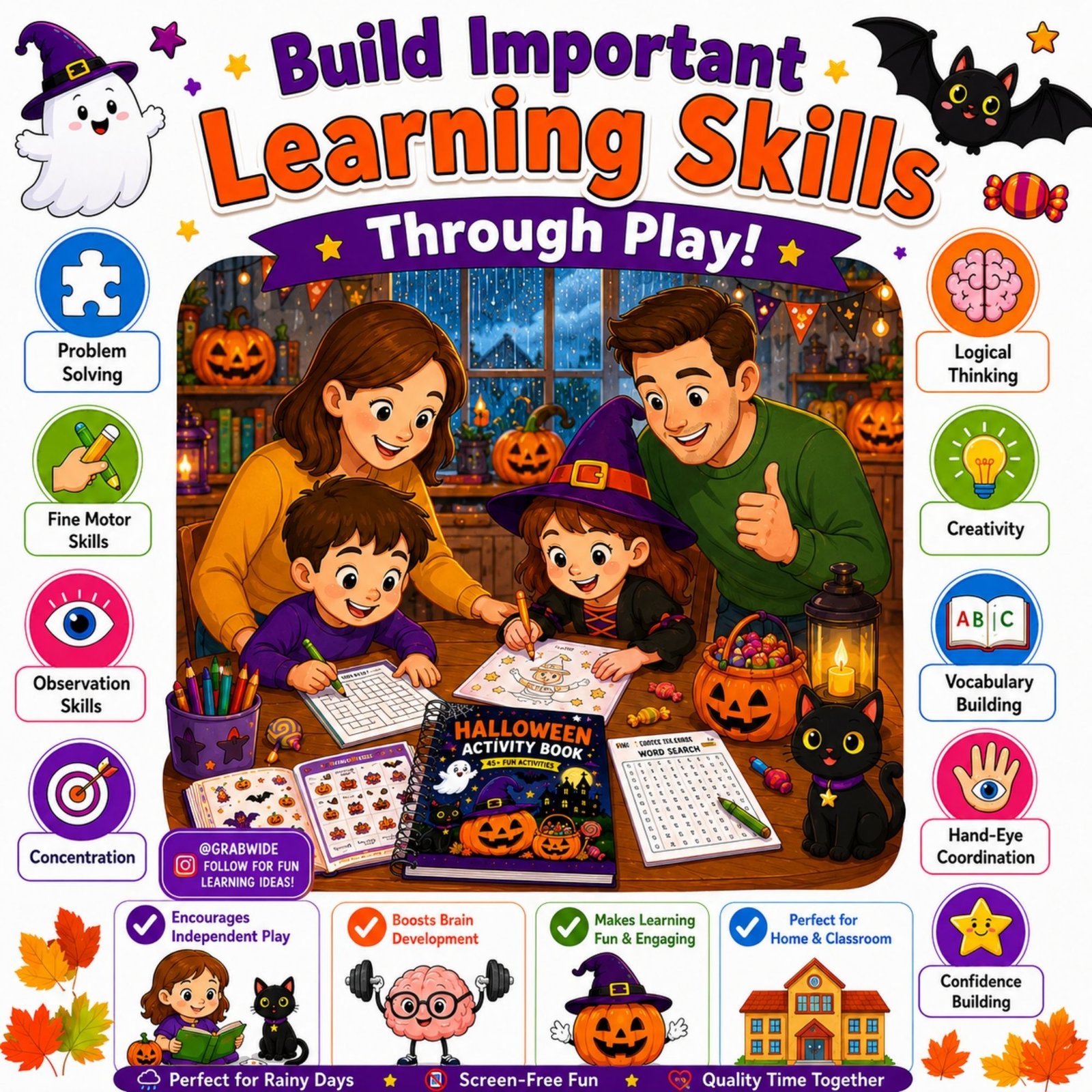 Halloween Activity Book for Kids Ages 4–12