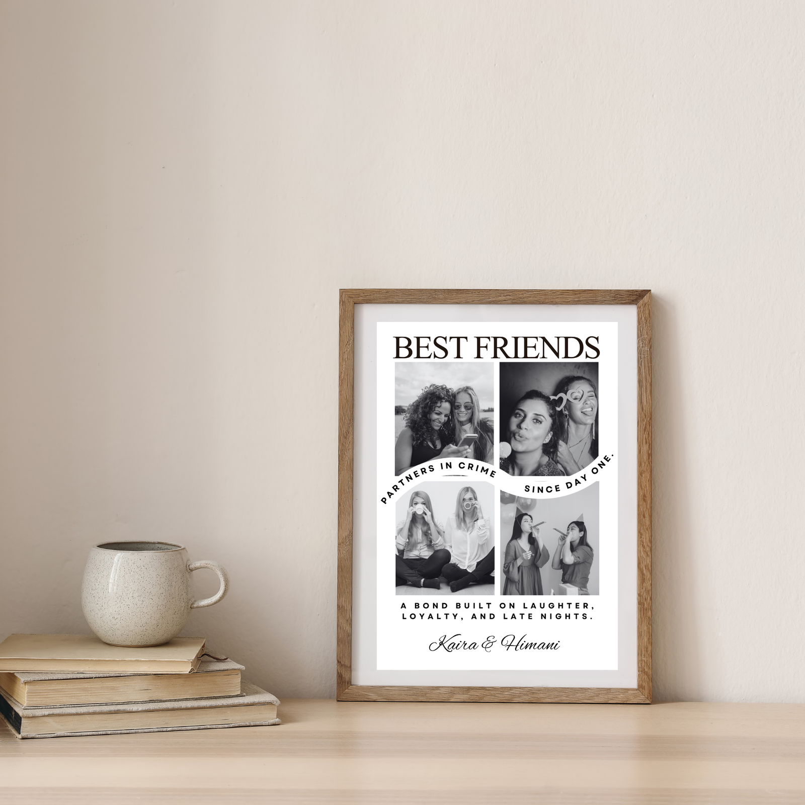 Grabwide Personalized Best Friends Photo Frame with Name & Photos