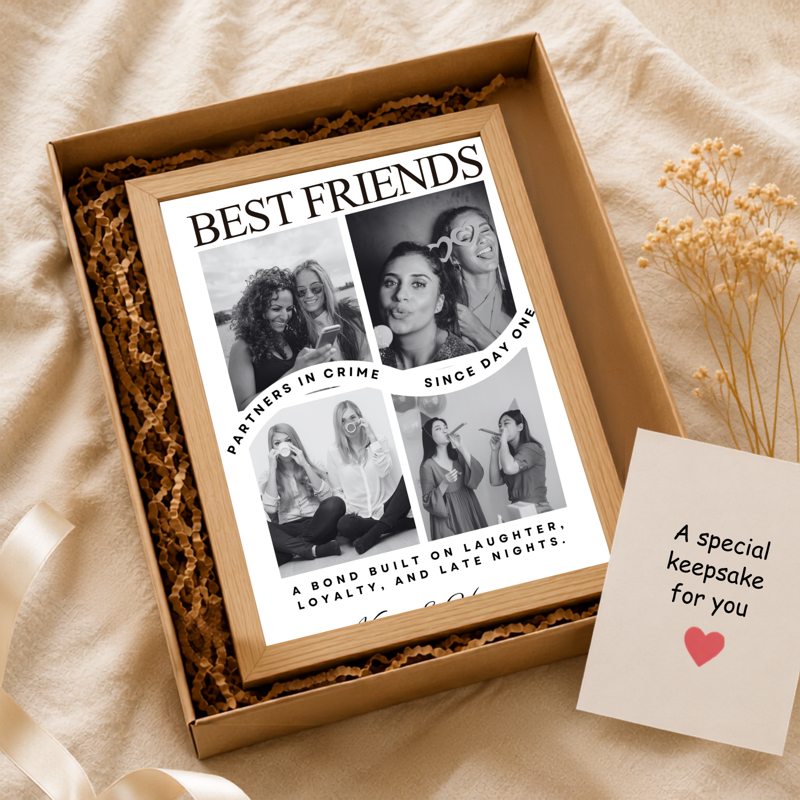 Grabwide Personalized Best Friends Photo Frame with Name & Photos
