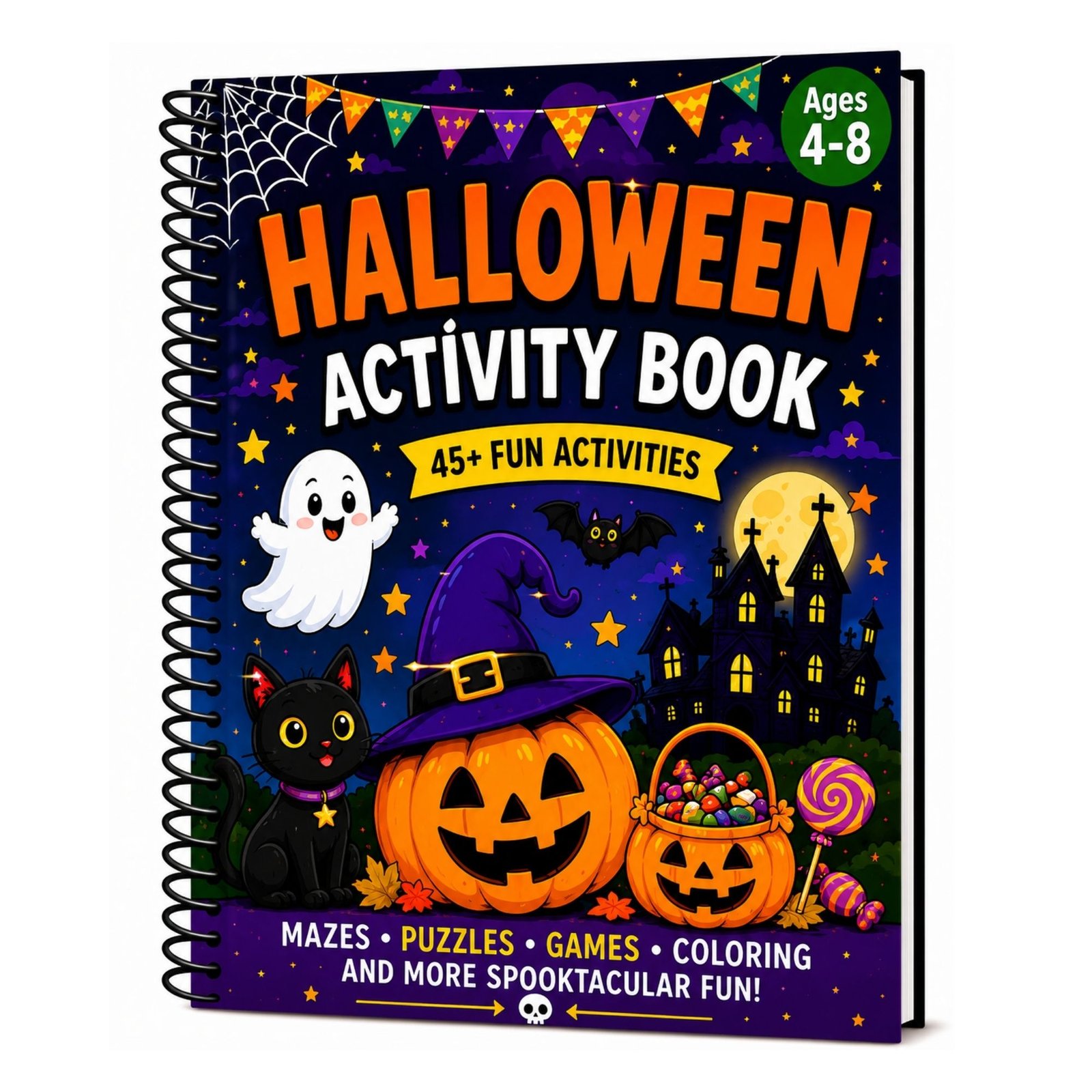 Halloween Activity Book for Kids Ages 4–12