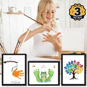 DIY Handprint Footprint Keepsake Photo Frame – Pack of 3 | Baby & Kids Gift