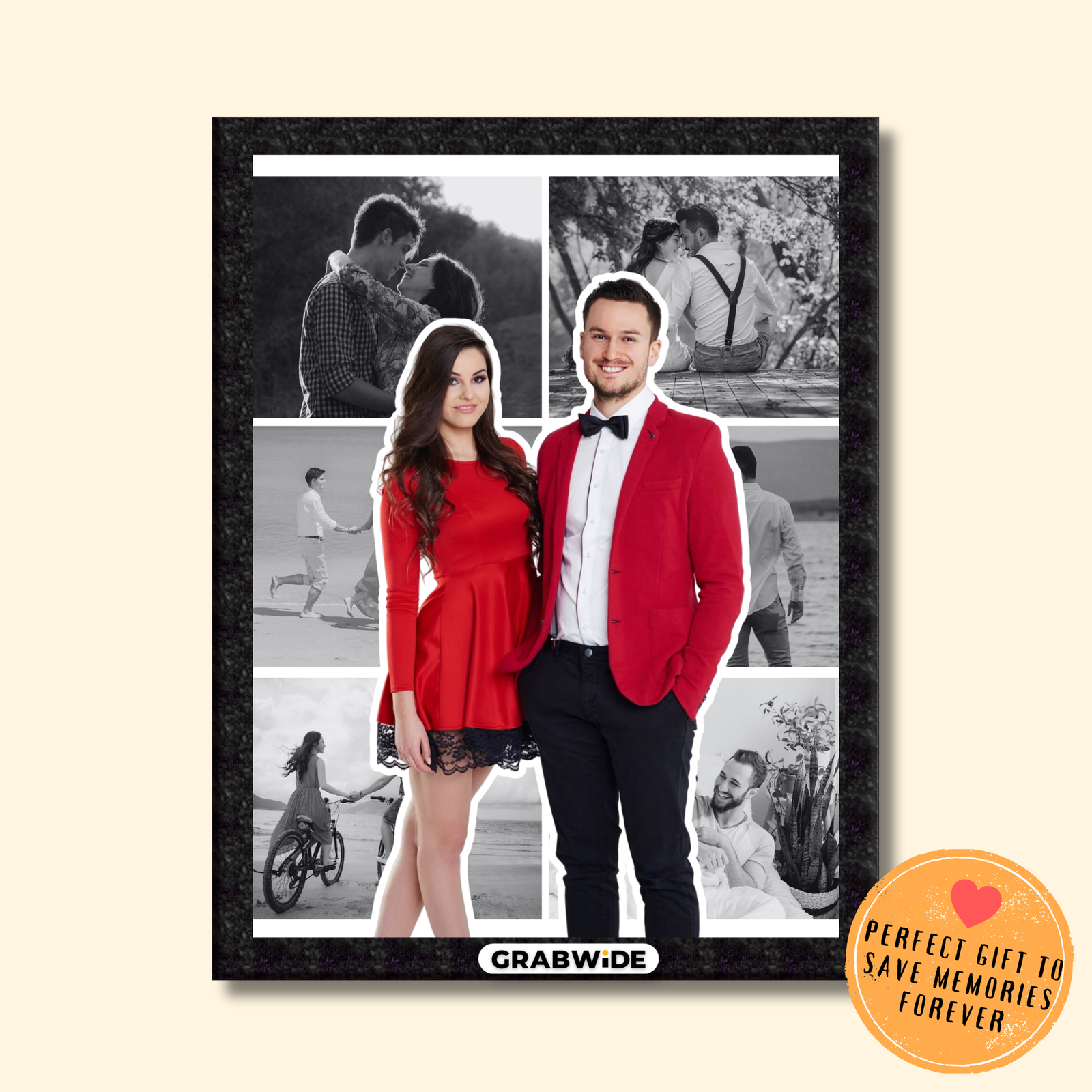 Grabwide Personalized Couple Photo Collage Frame